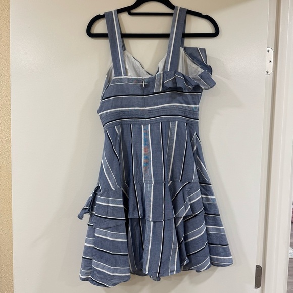 Sandro Paris Striped 100% Cotton Mini Dress Size 2 - Picture 3 of 10